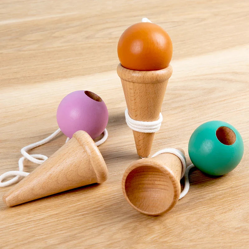Montessori Wooden Cup-and-Ball Toy – Throw & Catch Skill Game for Kids, Hand-Eye Coordination Educational Toy Ages 3+