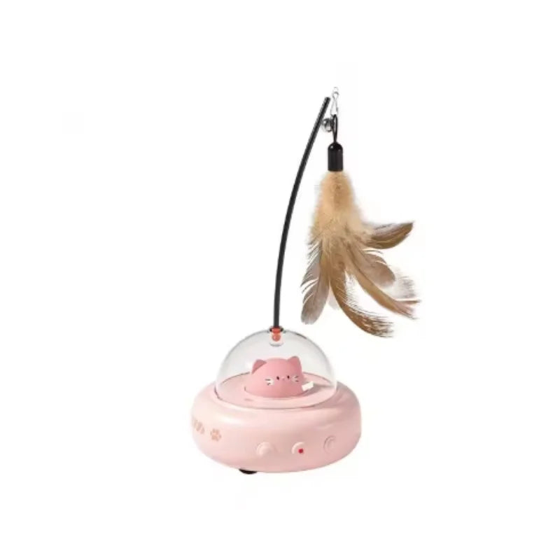 Smart Interactive Cat Toy - USB Rechargeable Rotating Feather Automatic Play for Indoor Kittens & Cats