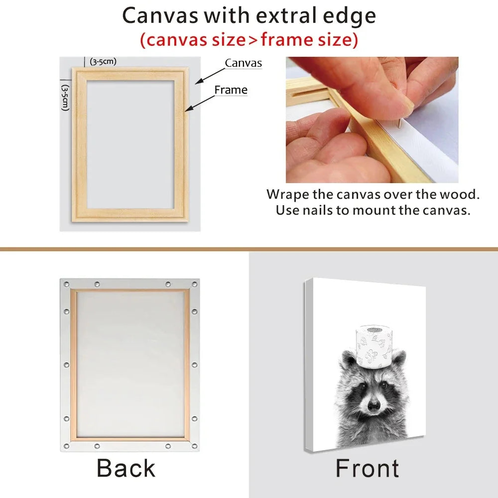 Wooden DIY Canvas Stretcher Frame Bars - Adjustable Picture Frame for Diamond & Oil Paintings, Posters & Wall Art