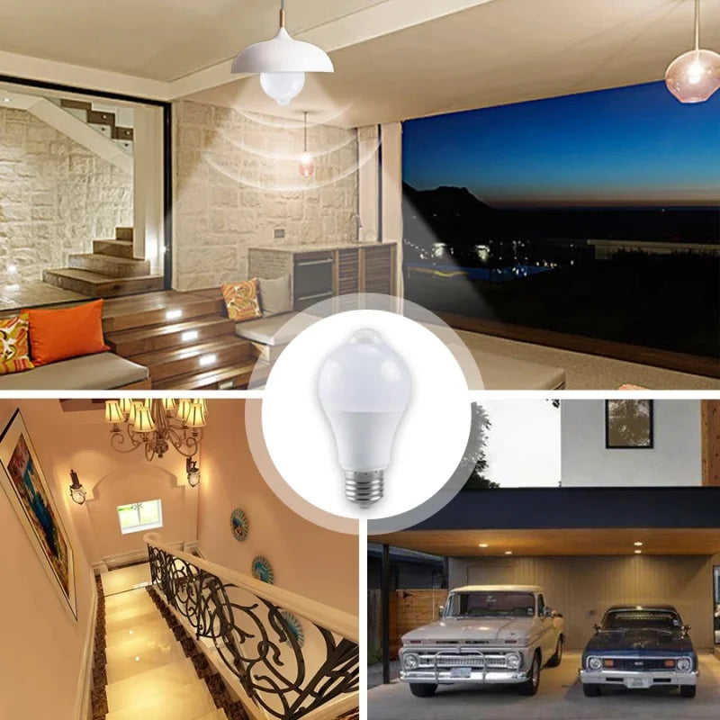 PIR Motion Sensor LED Bulb E27 – 6W/9W/12W/15W/18W/20W AC85-265V Motion-Activated Night Light for Home, Stairway & Garden