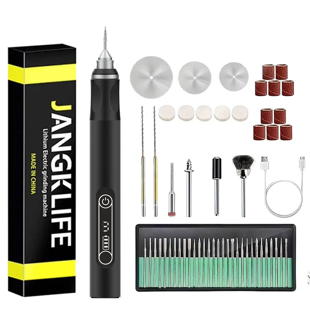 USB Cordless Rotary Tool Kit – Mini Wireless Rotary Drill for Woodworking, Engraving, Jewelry, Metal & Glass DIY