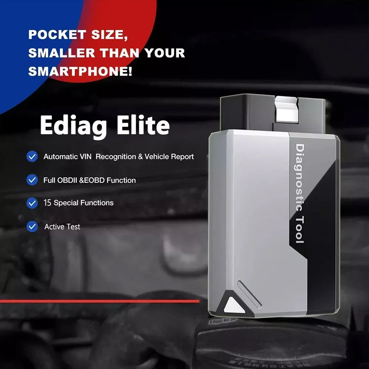 OBD2 Scanner Bi-Directional CAN FD, 15 Reset Functions & Auto VIN — Bluetooth OBDII Diagnostic Tool with Lifetime Free Updates (Android & iOS)