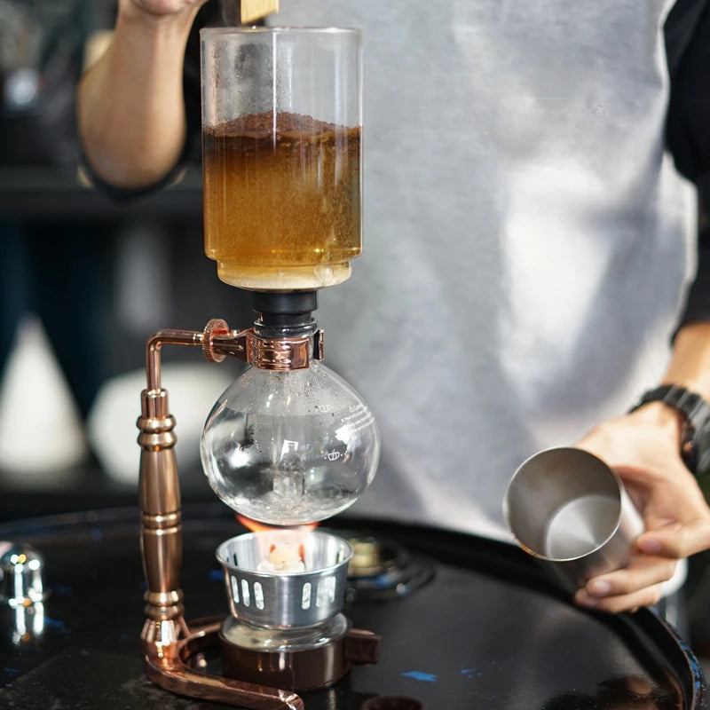 3-5 Cup Syphon Coffee Maker 600ml (20.3 fl oz) Heat-Resistant Glass Siphon Vacuum Brewer