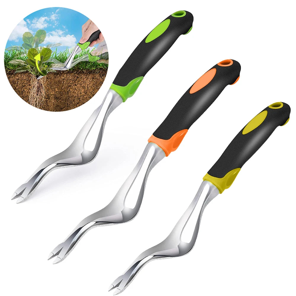 Hand Weeder Tool 11.9 in (30.2 cm) Garden Weed Puller with Ergonomic Handle for Lawn, Garden & Transplanting