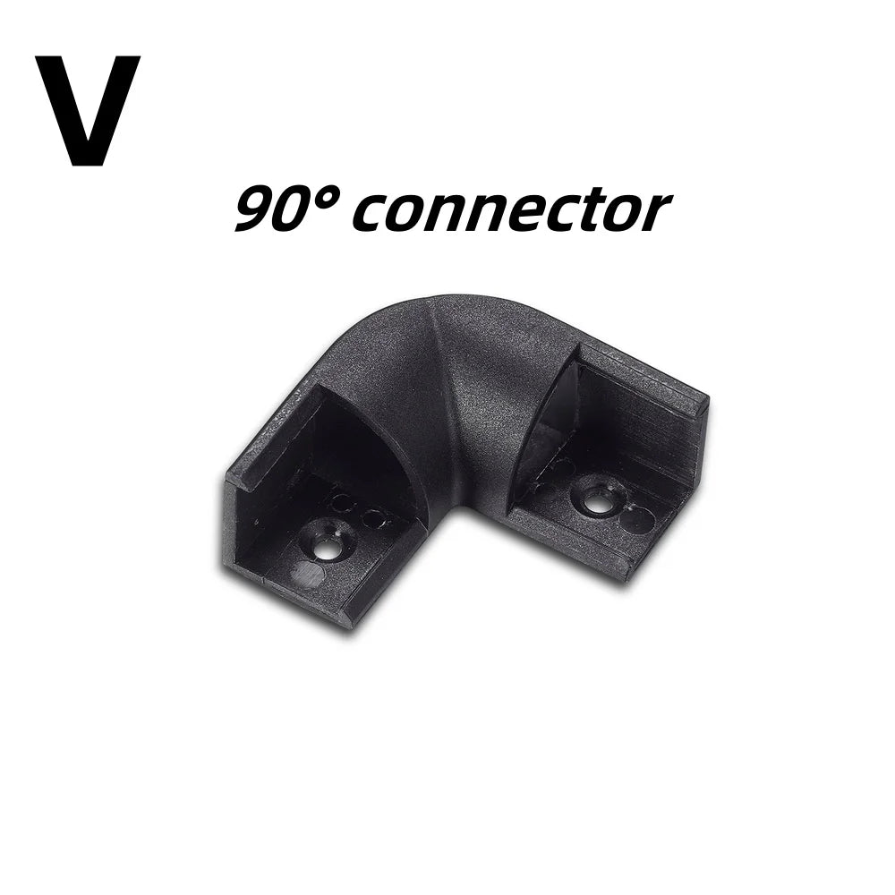 LED Aluminum Profile Channel with Black PC Cover U/V Shape 0.5m (50cm / 19.7in) 1–30 Pack Fits 8–12mm LED Light Strips