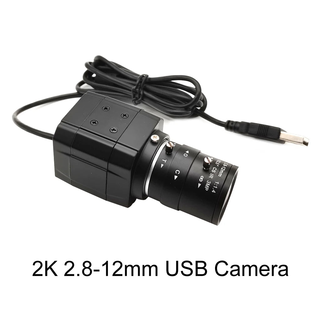 4K 8MP USB Camera – 5–50mm Varifocal Lens, 30fps UVC Plug-and-Play Webcam for PC Live Streaming & Teaching
