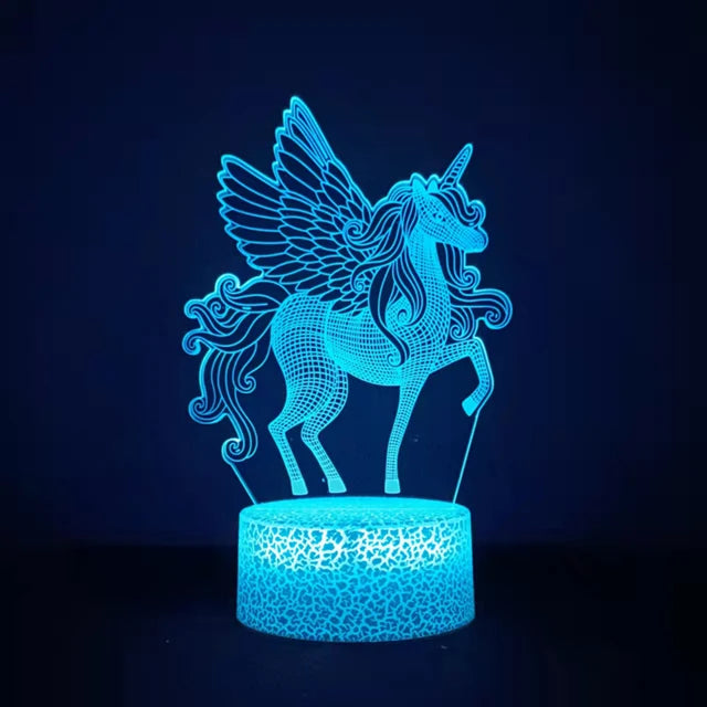 3D LED Unicorn Night Light - 16 Colors, Remote & Touch Control | Kids Night Lamp Gift