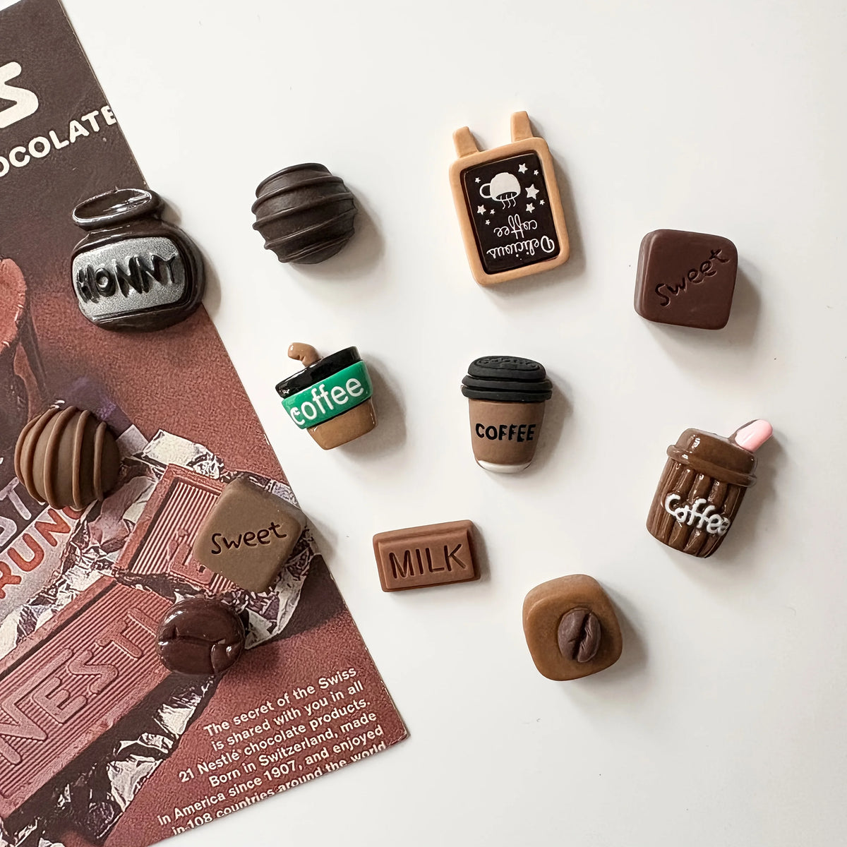 12-Pack Mini Coffee Refrigerator Magnets - Cute Message Board Stickers for Fridge & Home Decor