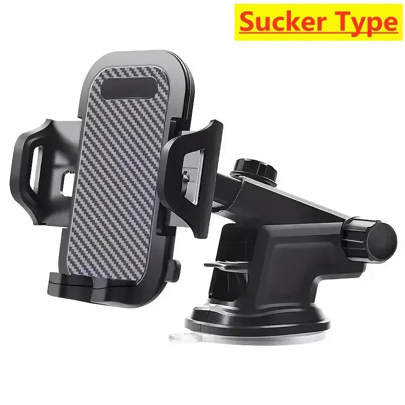 360° Suction Car Phone Mount – Dashboard, Windshield & Vent Holder with Telescopic Arm, One-Hand Operation, Fits 4–7 in (10–17.8 cm)