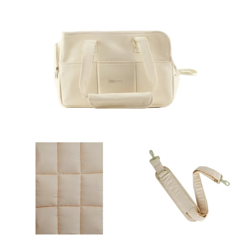 FanzyMarket portable cotton pet sling carrier for small dogs and cats, shoulder handbag in small and medium sizes.