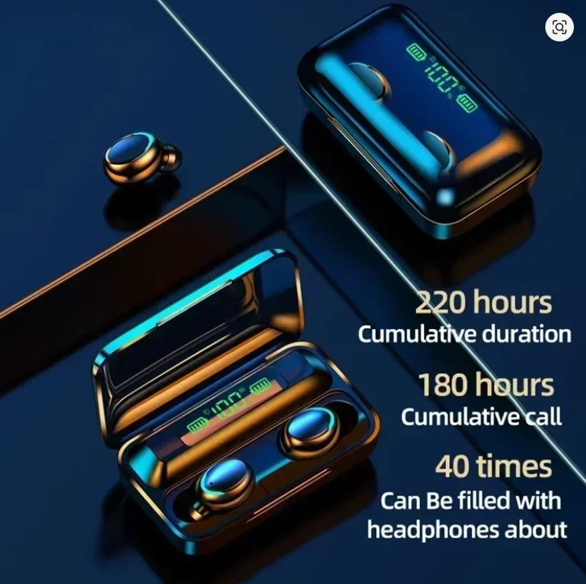 Bluetooth 5.3 TWS In-Ear Earbuds HiFi Stereo Waterproof Sports Wireless Headphones with Mic & Low Latency