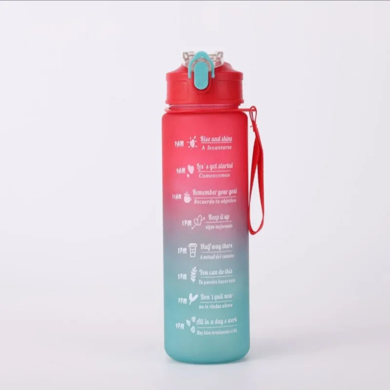 750–800ml Time-Tracking Sports Water Bottle with Straw, Leak-Proof Locking Flip Lid & Carry Strap (25–27 fl oz)