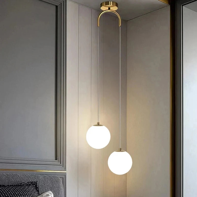 Modern Glass LED Pendant Light Chandelier – Indoor Ceiling Hanging Lamp for Living Room, Bedroom, Dining, Restaurant & Bar