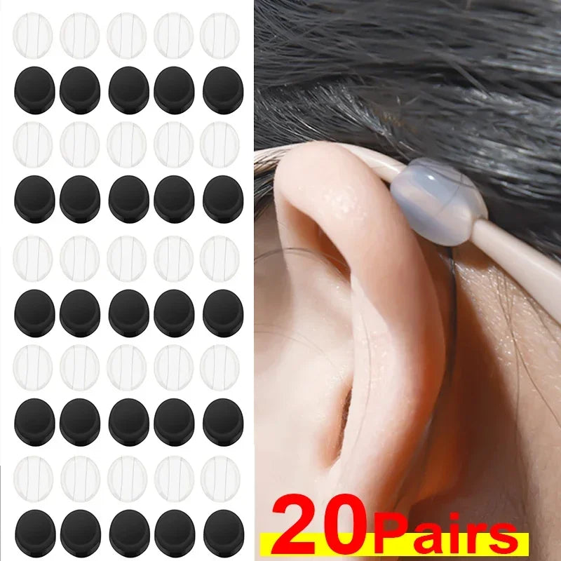 Invisible Silicone Ear Hooks for Glasses - Anti-Slip Temple Tips, Lightweight Non-Slip Grips