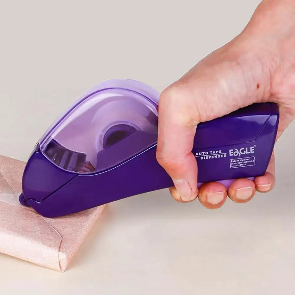 Automatic Single-Hand Tape Dispenser with 3/4 in (19 mm) Tape Roll for Gift Box Packaging