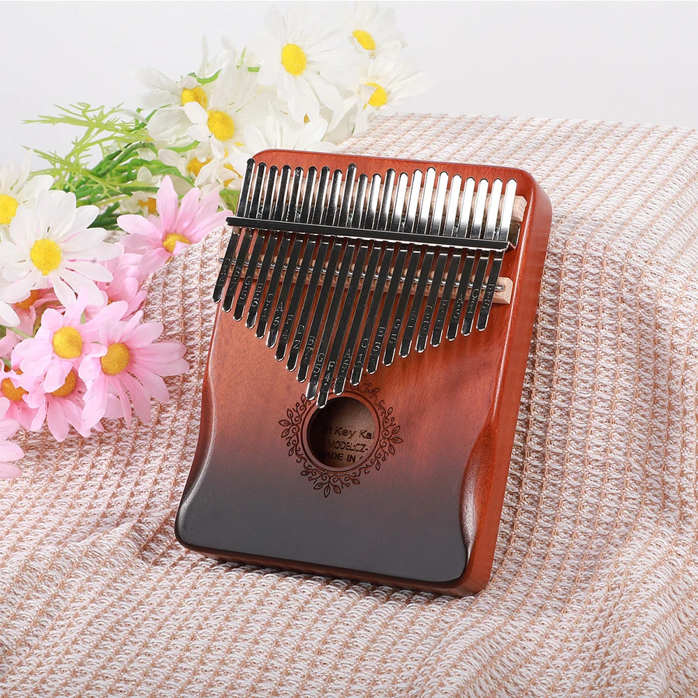 17 & 21-Key Kalimba Thumb Piano Finger Piano — Mahogany Mbira with Tuning Kit for Beginners