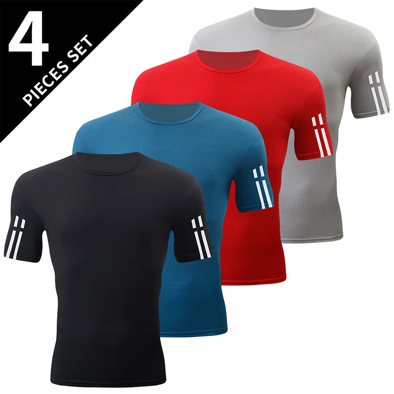 Men's Gradient Quick-Dry Sports T-Shirt Short Sleeve - Running & Fitness Casual Tee