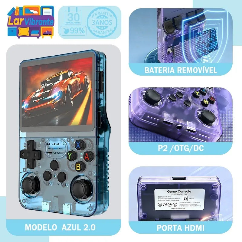 Retro Handheld Game Console – 3.5-inch (8.9 cm) IPS Screen, 16GB, 15,000+ Games, Linux, Dual Analog, 3000mAh Battery
