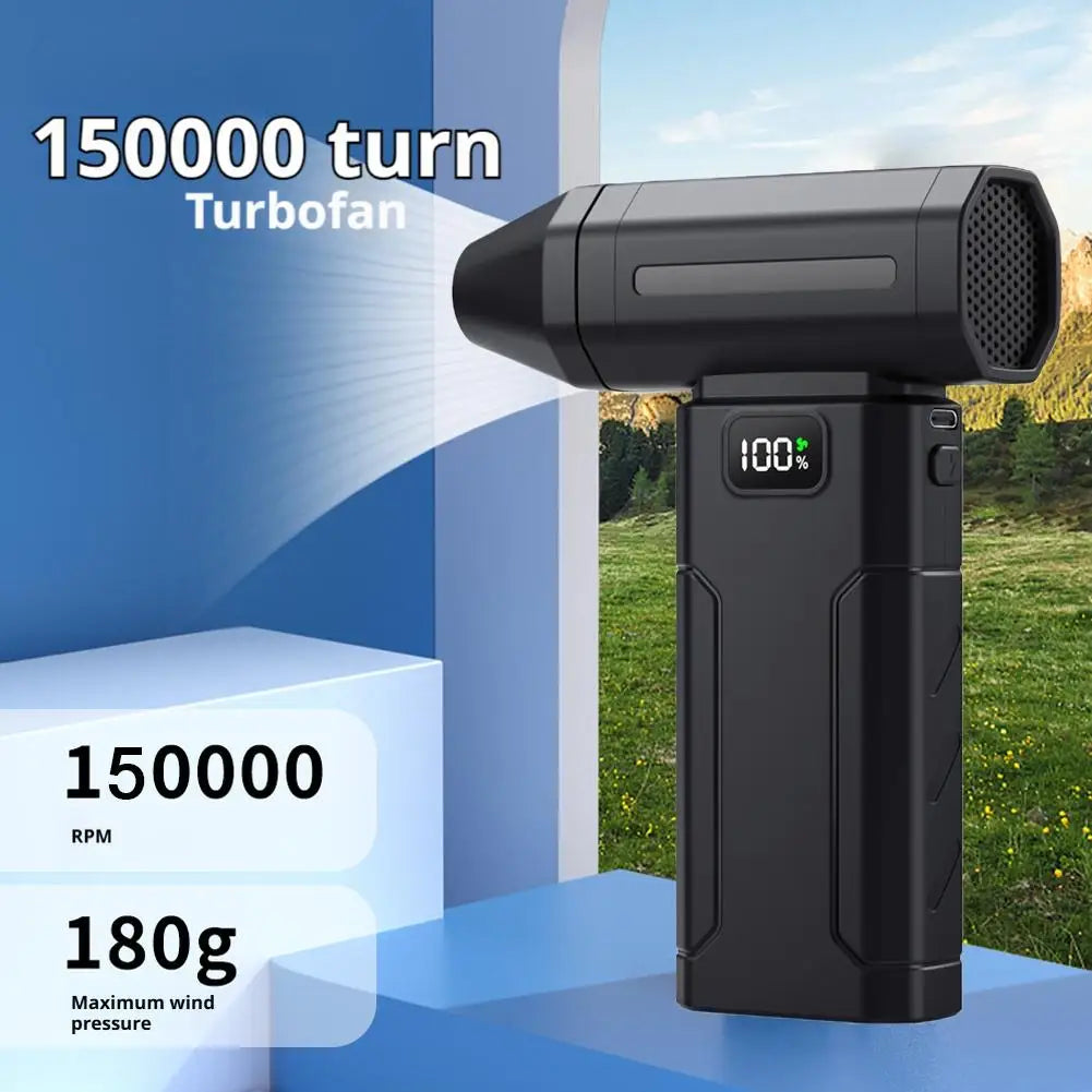 Handheld Brushless Turbo Air Blower 150,000 RPM Portable Rechargeable Dust Cleaner, 6000mAh