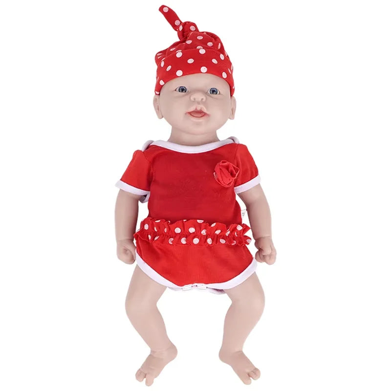 Full Silicone Reborn Baby Doll 14-15 Inch (35-38 cm) Realistic Newborn Lifelike Painted Collectible Gift
