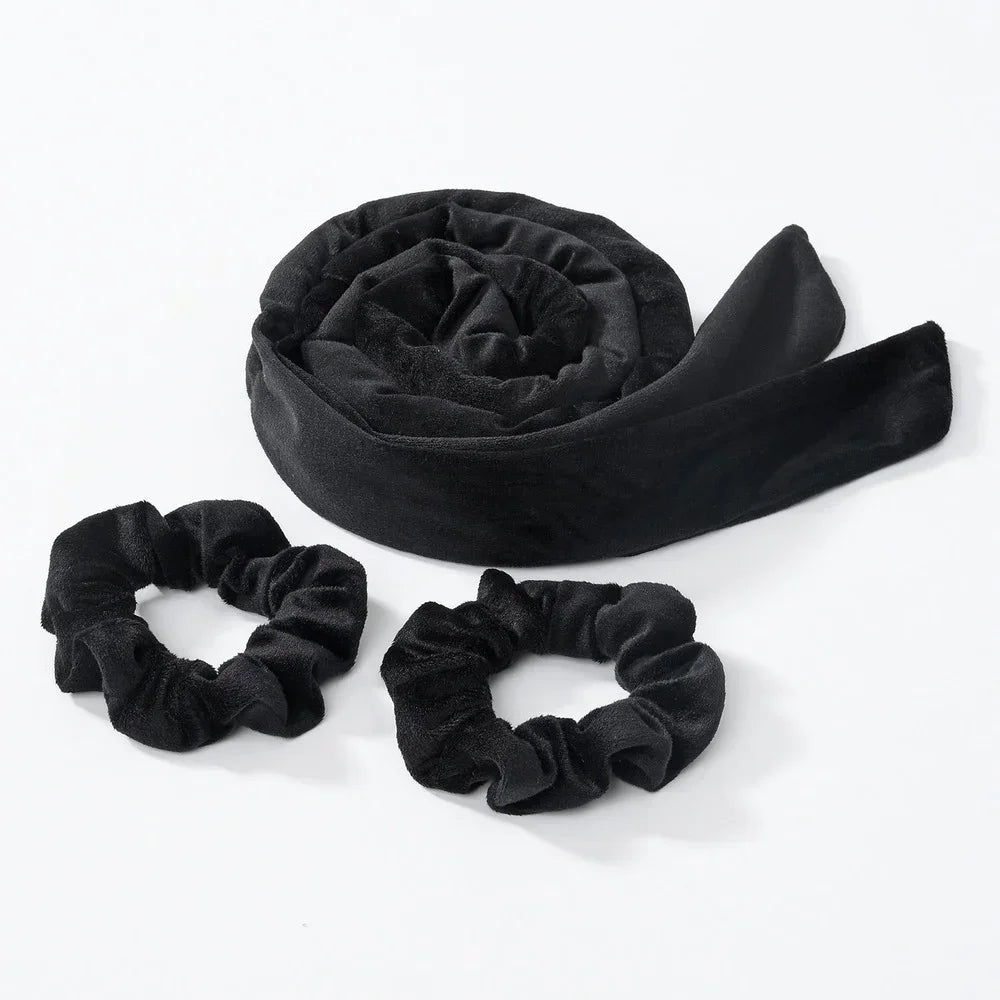 Heatless Curling Headband Soft Velvet No-Heat Hair Rollers Overnight Sleep-In Curling Rod with Hair Ties