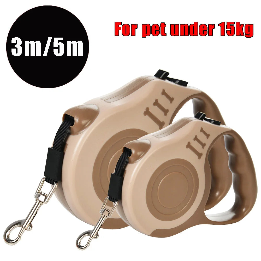 Retractable Dog Leash 3m (10ft) / 5m (16ft) Nylon Quick-Release Leash for Small to Large Dogs — Walking, Hiking & Travel