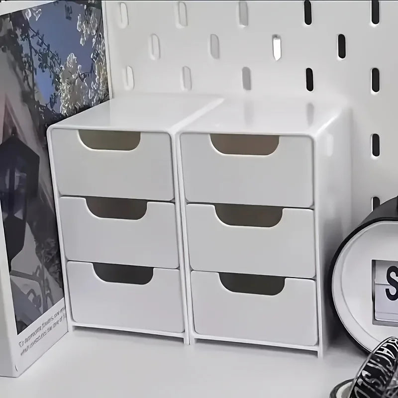 3-Tier Portable Desk Organizer with Drawers view 2