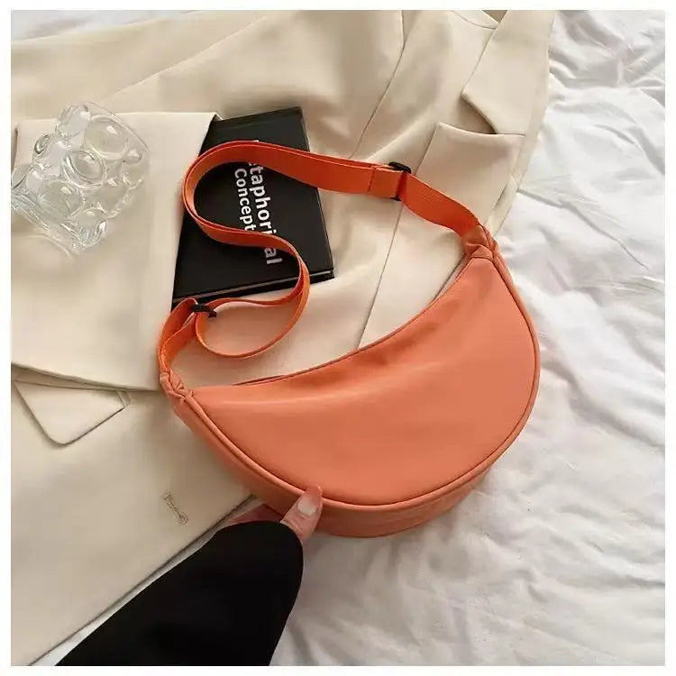 Large Nylon Hobo Dumpling Shoulder Bag for Women - Casual Travel and Commuter Bag