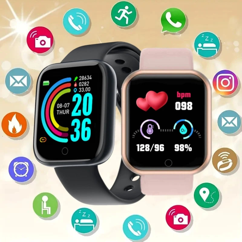 Sports Smartwatch Bracelet for Women & Men – Fitness Tracker with Music Control, Heart Rate, Step & Sleep Monitor, Alarm