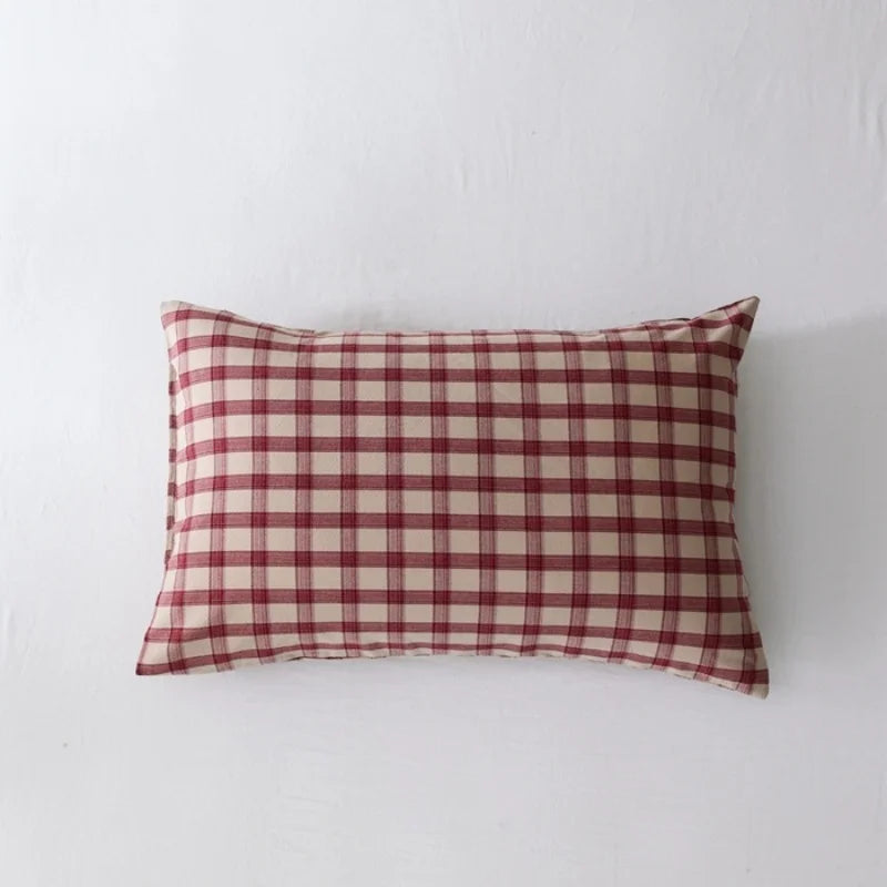 Washed Cotton Striped Pillowcase - 100% Cotton Envelope Pillow Cover, Breathable, 48 x 74 cm (19 x 29 in) - Single