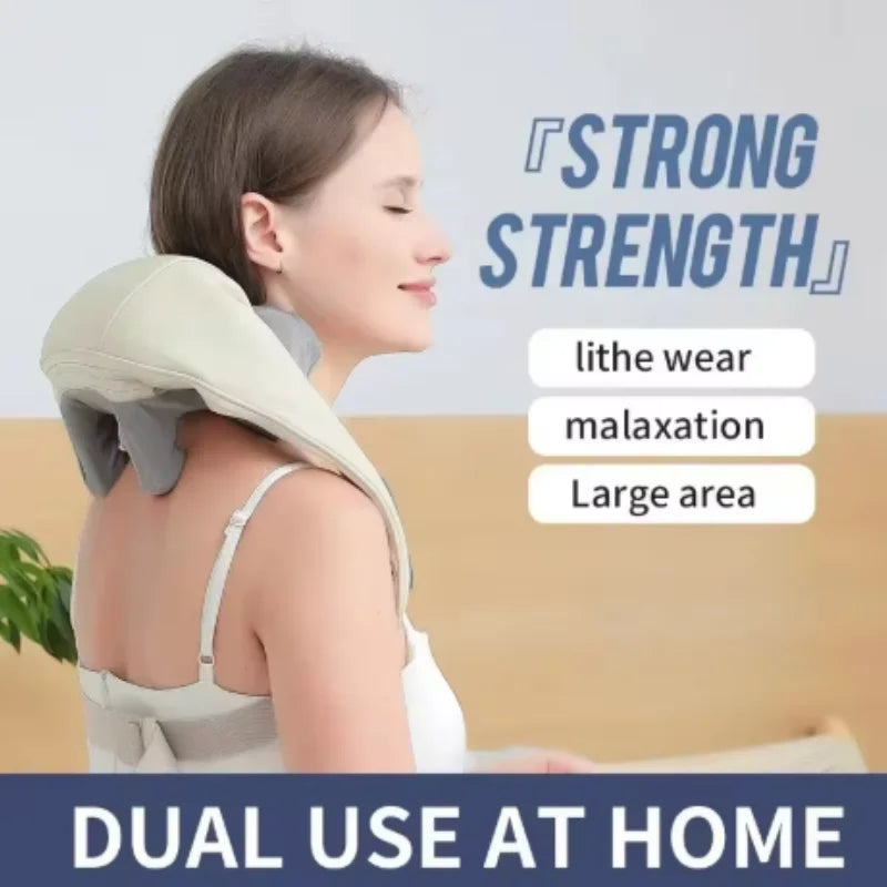 Portable Electric Neck & Shoulder Massager with Hot Compress for Muscle Pain Relief