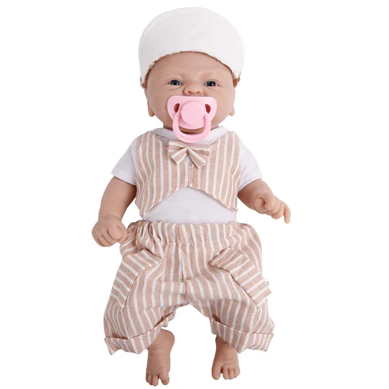 Full Silicone Reborn Baby Doll 14-15 Inch (35-38 cm) Realistic Newborn Lifelike Painted Collectible Gift