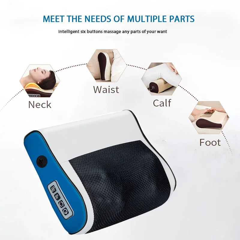Multi-Function Neck and Shoulder Massager with Adjustable Heat and Deep Kneading for Neck, Back & Home Use