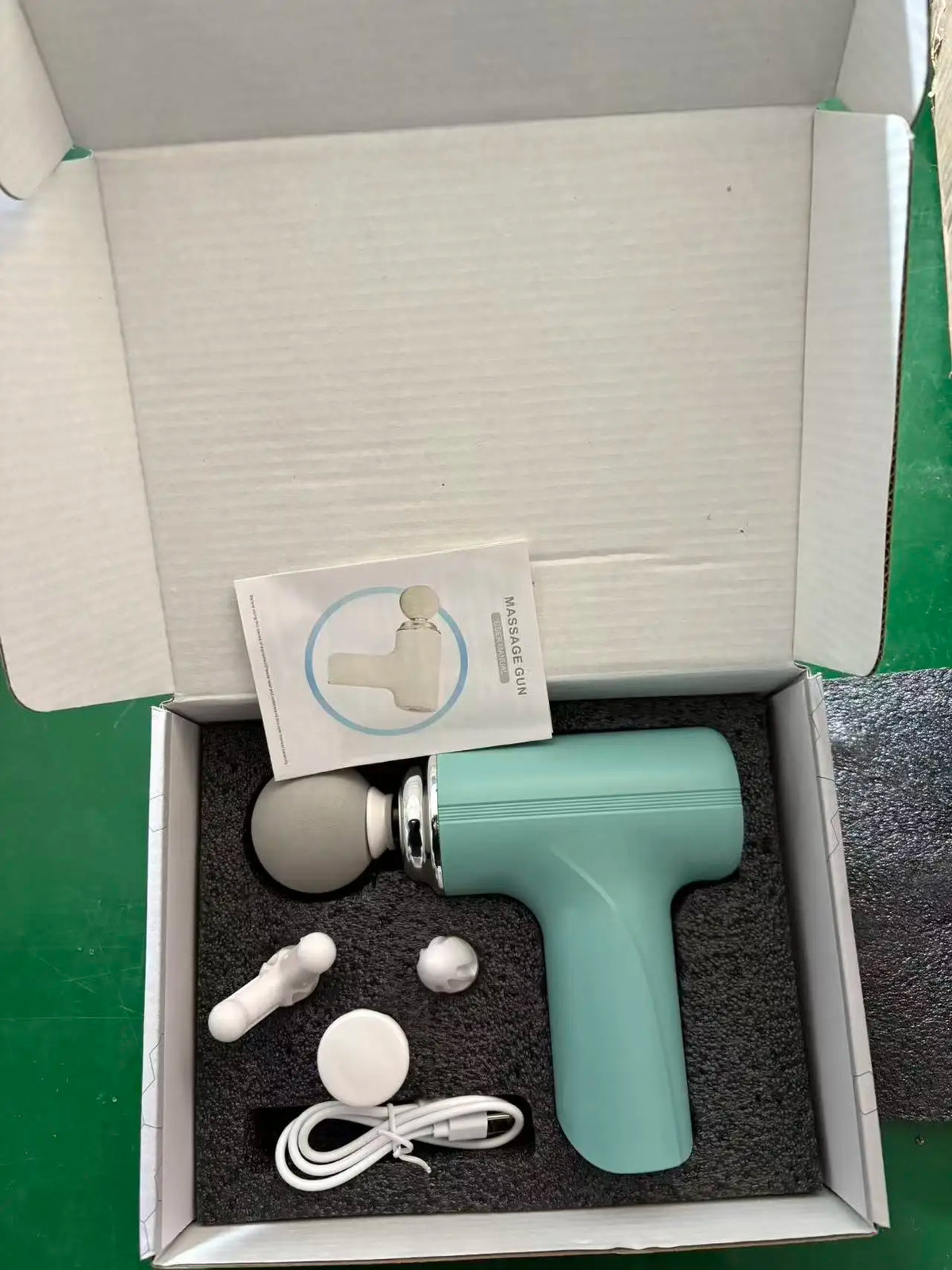 Portable Percussion Massage Gun — Full-Body Deep Tissue Massager with LED Display & 4 Interchangeable Heads