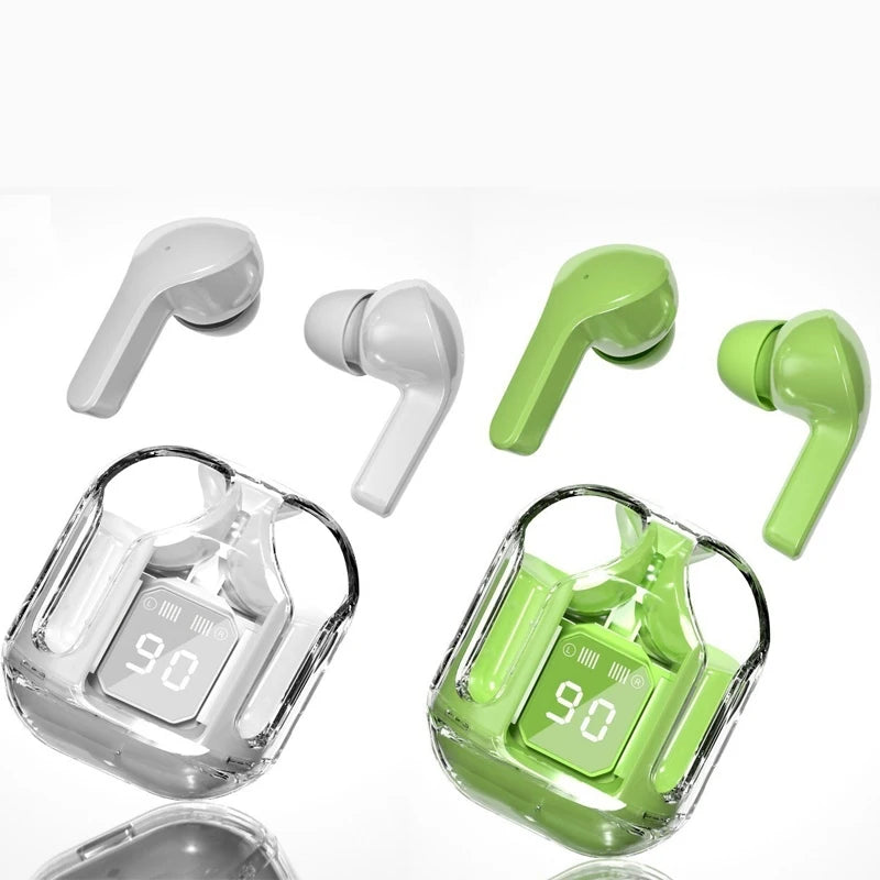 Bluetooth 5.3 TWS Wireless Earbuds with LED Light, Hi-Fi Stereo, Noise Cancellation & Touch Controls - Charging Case Included