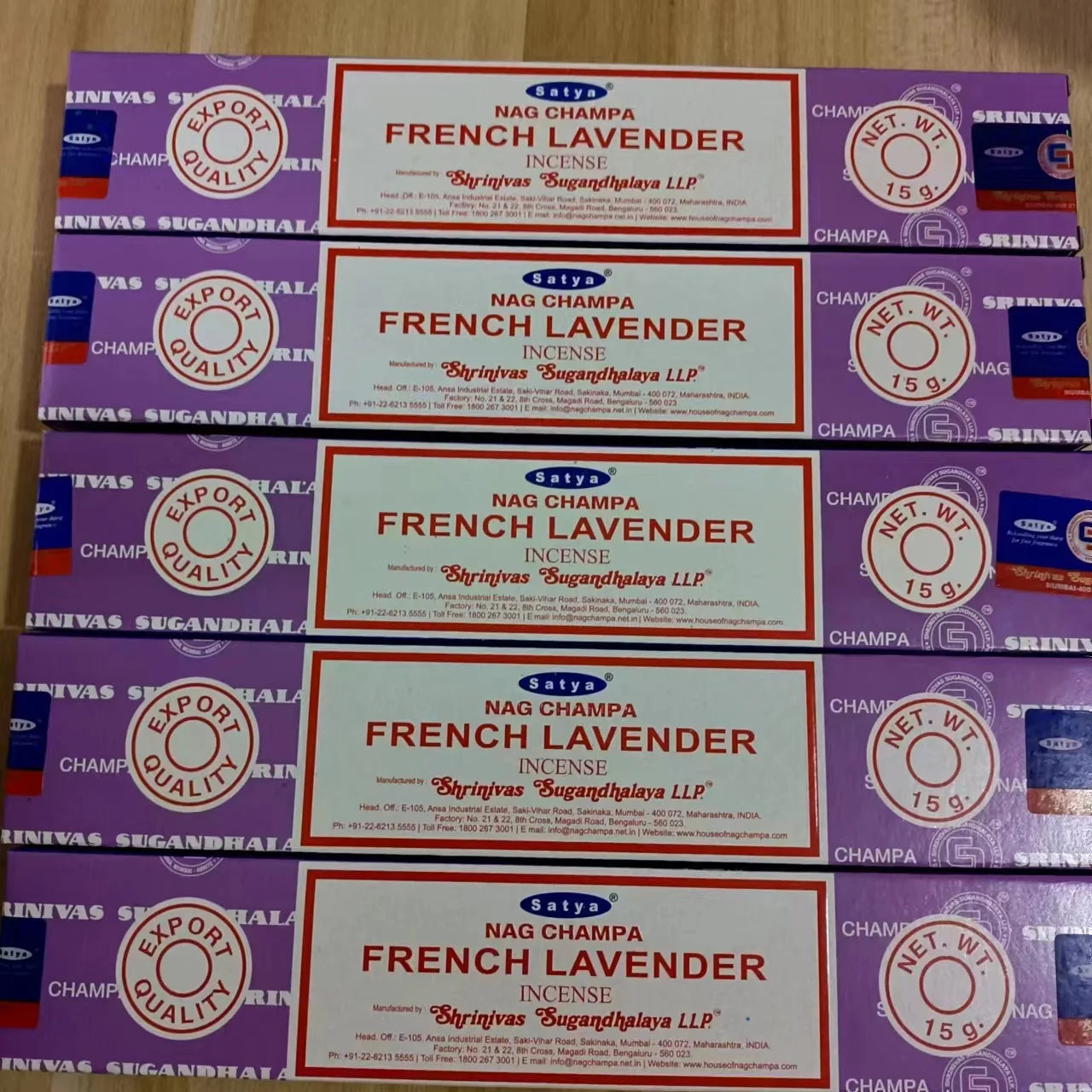 5-Box Nag Champa Incense Sticks — 50–60 Handmade Sticks (20 cm / 8 in) Sandalwood & White Sage Home Fragrance
