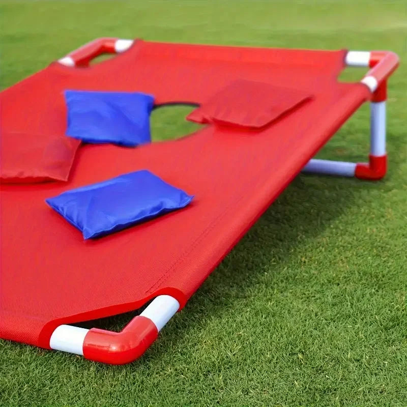Portable Cornhole Set - Foldable Bean Bag Toss Game for Family & Adults, Outdoor Lawn and Backyard Game with 6 Bean Bags