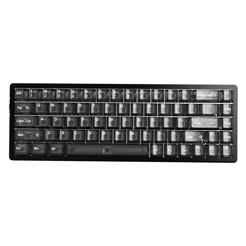 136-Key Transparent Multilingual Keycap Set for Mechanical Keyboards — EN/JP/RU/KR PC Compatible