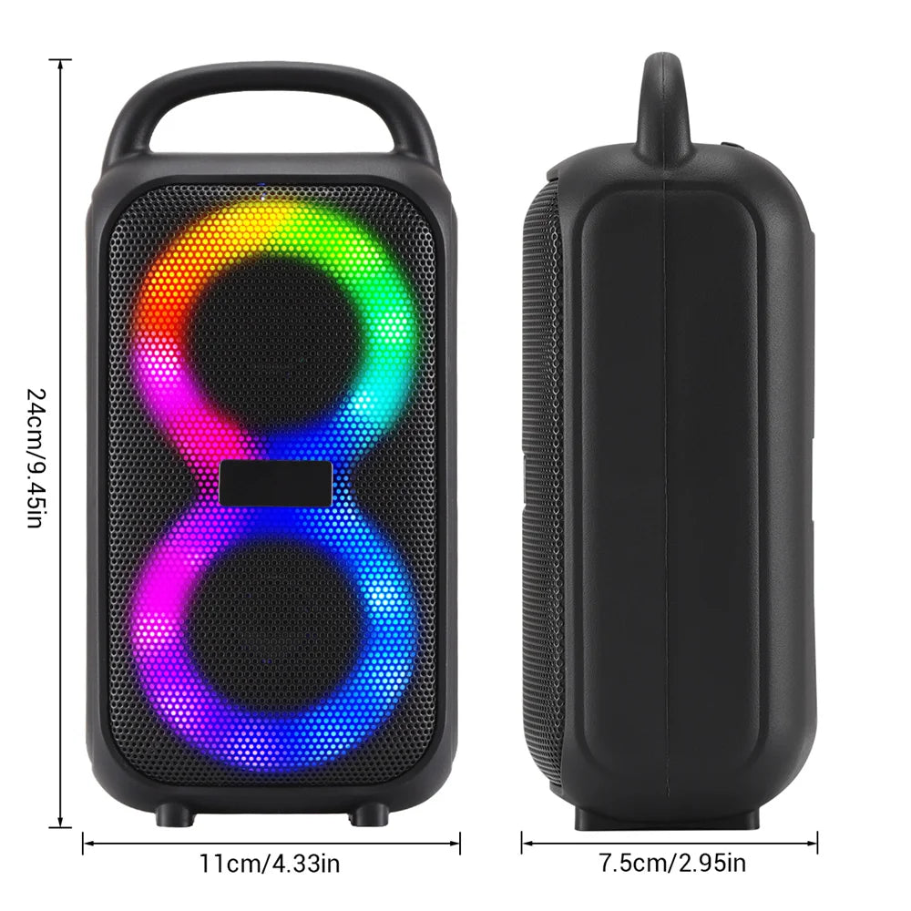 1000W Bluetooth Party Speaker Portable TWS Boombox Dual 3-Inch Speakers USB TF FM Rechargeable