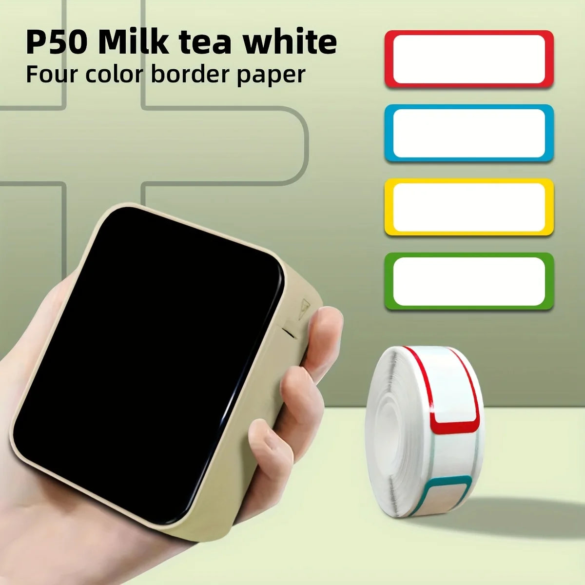 Mini Bluetooth Thermal Label Printer Portable Inkless 15mm (0.59in) Rechargeable Type-C