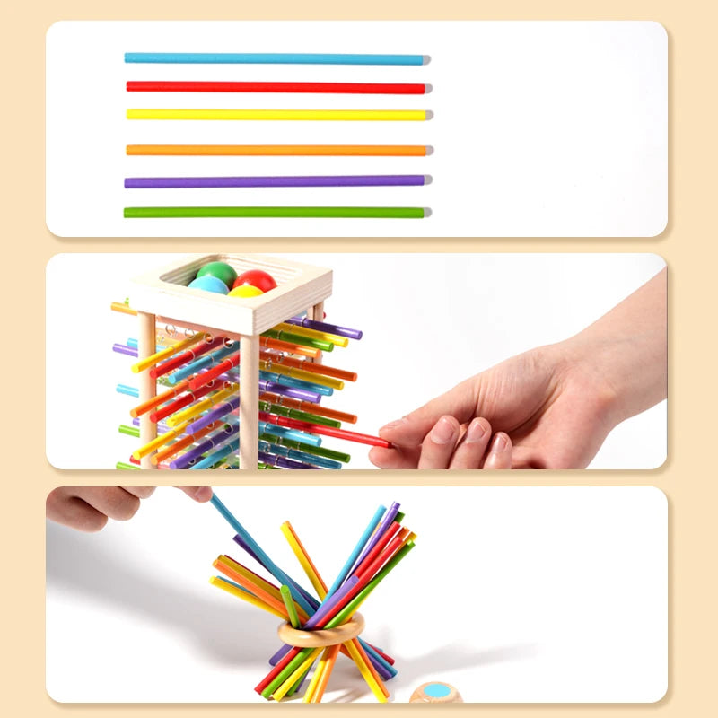 Parent-Child Wooden Stick Battle Puzzle — Two-Player Spatial Thinking Game for Kids Ages 3–12