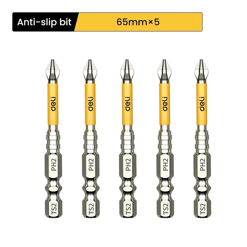 Magnetic Drill Bit Set – Chrome-Vanadium Non-Slip Cross & Hex Bits, Multiple Lengths up to 150 mm (5.9 in) for Electric Drills