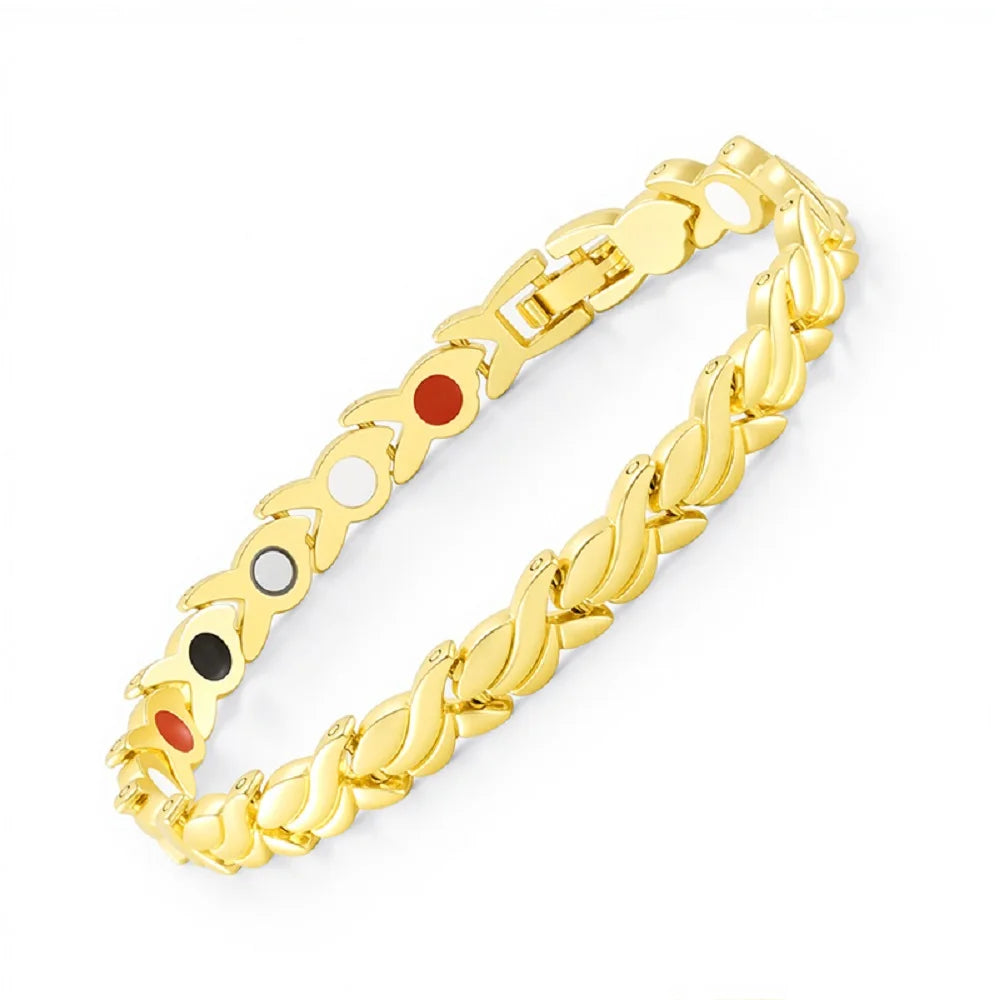 Women's Magnetic Therapy Bracelet - Zinc Alloy Animal Pattern Snake Chain with Toggle Clasp, Fashion Jewelry Gift