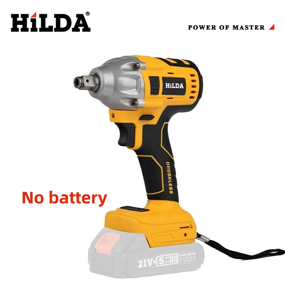 Brushless Cordless 1/2-Inch Impact Wrench — Rechargeable, 18V Battery Compatible