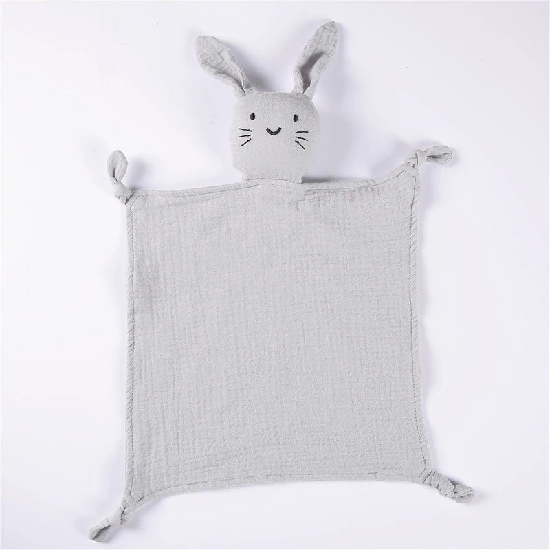 Baby Muslin Gauze Burp Cloth 30 x 30 cm (12 x 12 in) Cute Cat Double-Layer Cotton Saliva & Soothing Towel