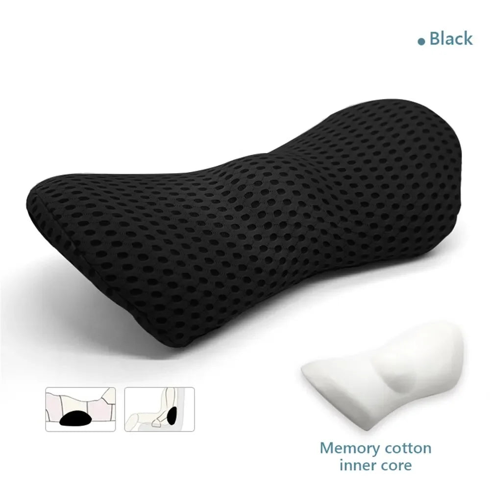 Breathable Memory Foam Lumbar Pillow - Ergonomic Waist Support for Car Seat & Bed