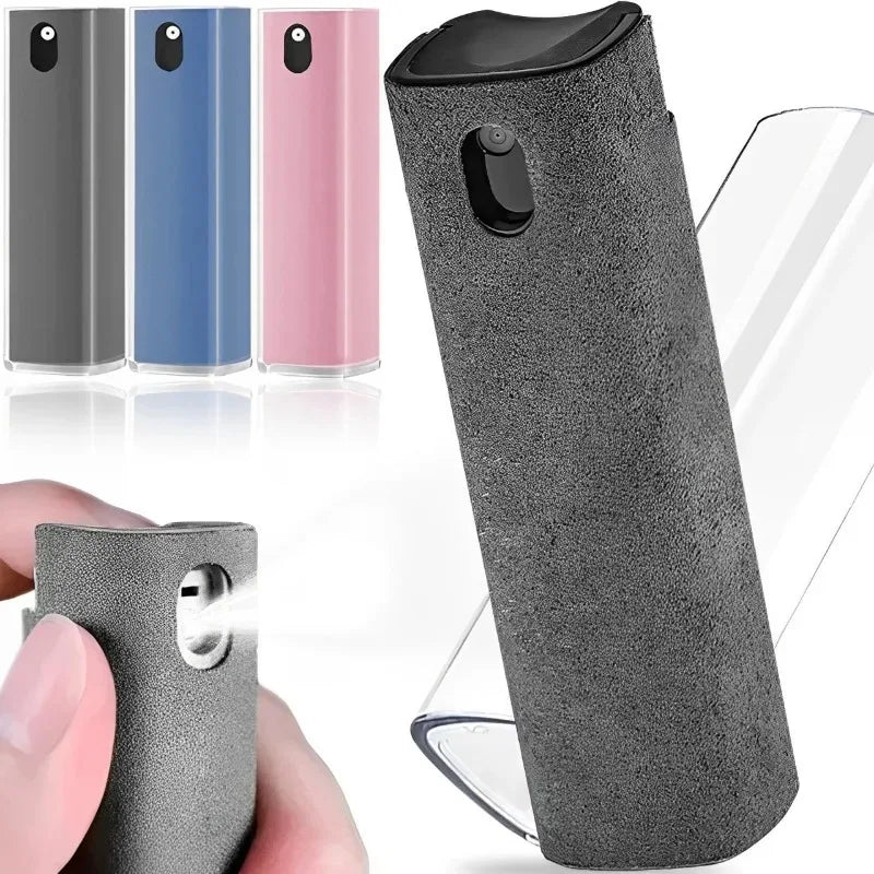 Microfiber Screen Cleaner Spray Bottle with Cloth – Refillable Phone, Tablet & Glasses Wipes