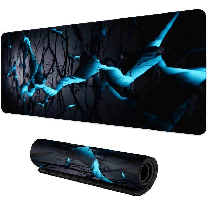 Large Gaming Mouse Pad Red Blue Gradient Non-Slip Rubber Sewn Edge Desk Mat for Keyboard & PC