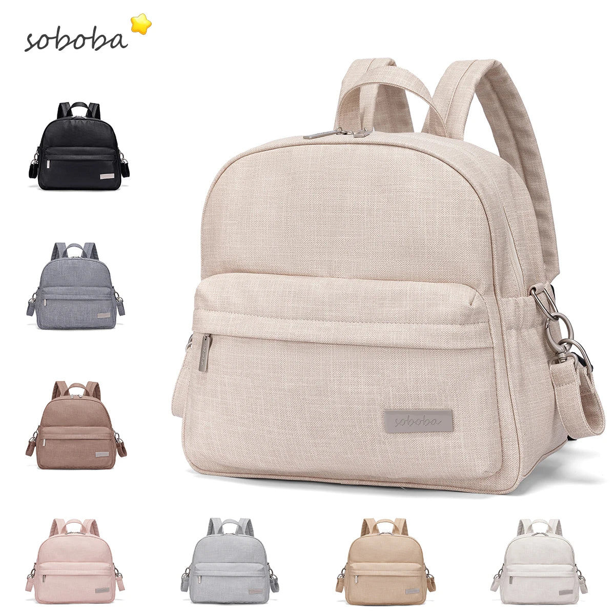 Stylish Waterproof Diaper Backpack for Women — Large Capacity Multi-Functional Nappy Changing Bag with 2 Straps
