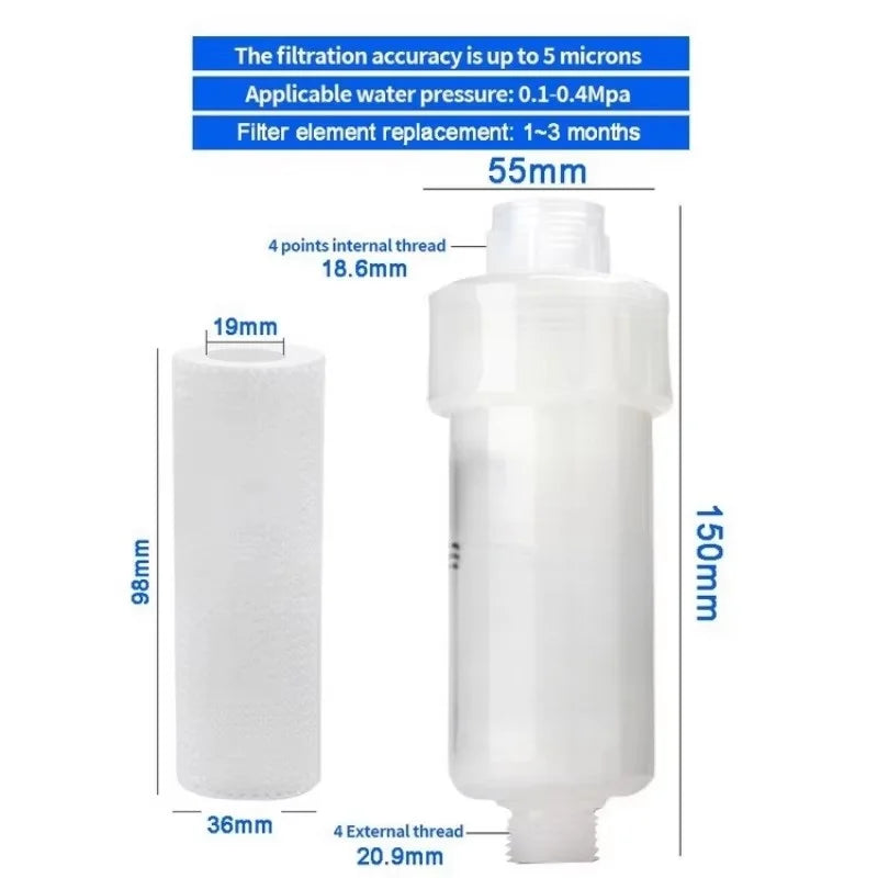 5-Inch (12.7 cm) Pre-Filter Water Filter Cartridge with Adapter - PP Cotton Sediment Filter for Faucet, Washing Machine, Shower, Toilet, Water Heater